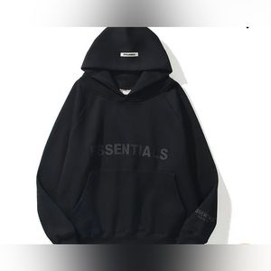 fear of god essentials all black hoodie, barley worn, size large,